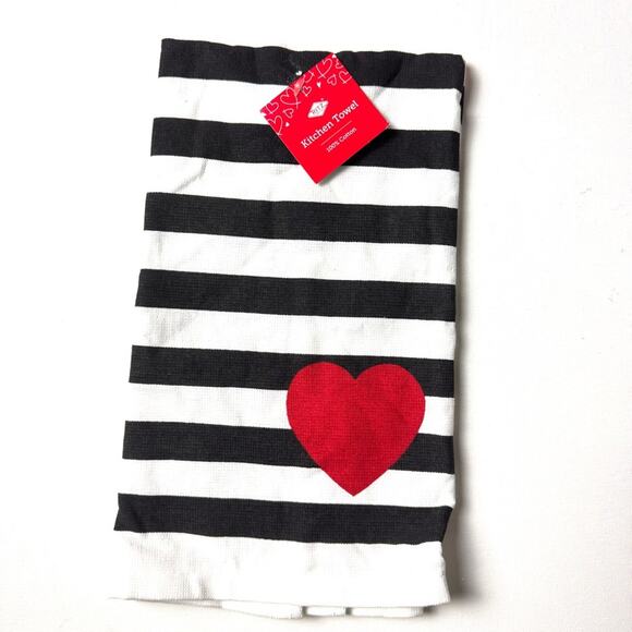 RITZ Valentine's Day Kitchen Hand Towel 100% Cotton With Heart Graphic NWT - Picture 4 of 10
